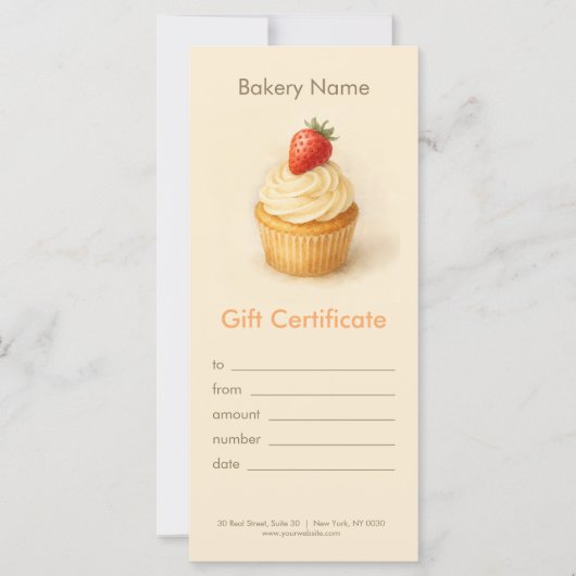 Custom Bakery Gift Certificate  (正面)