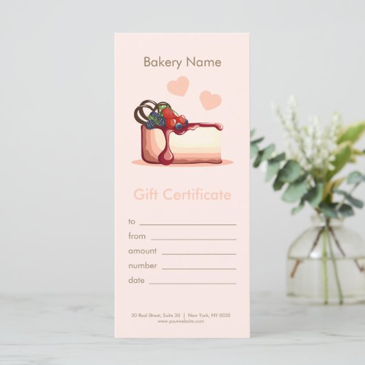 Custom Bakery Gift Certificate  (スタンド正面)