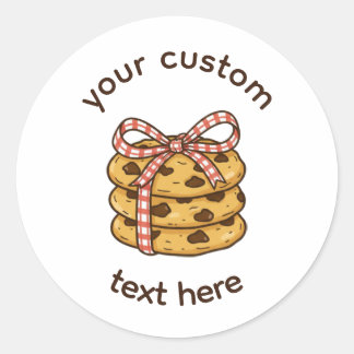 Custom Bakery Label Sticker | Cottage Bow Bake ラウンドシール