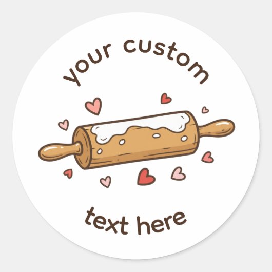 Custom Bakery Label Sticker | Rolling Pin Bake ラウンドシール (正面)