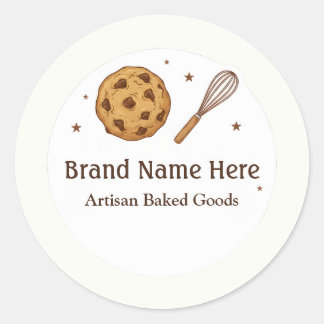 Custom Bakery logo Sticker - Cookie & Whisk deisgn ラウンドシール