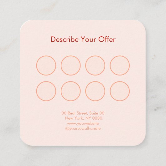 Custom Bakery Loyalty Card スクエア名刺 (裏面)