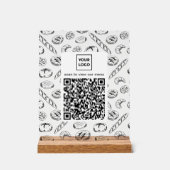 Custom Bakery Pattern QR Code Table Sign アクリルサイン (正面)