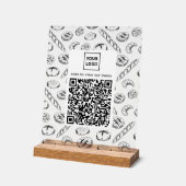 Custom Bakery Pattern QR Code Table Sign アクリルサイン (傾斜)