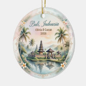 Custom Bali Indonesia Honeymoon Keepsake セラミックオーナメント (左)