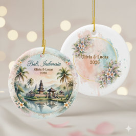 Custom Bali Indonesia Honeymoon Keepsake セラミックオーナメント