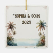 Custom Bali Indonesia Honeymoon Keepsake セラミックオーナメント (裏面)