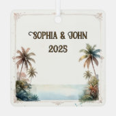 Custom Bali Indonesia Honeymoon Keepsake メタルオーナメント (裏面)