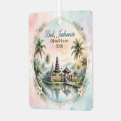 Custom Bali Indonesia Honeymoon Keepsake メタルオーナメント (正面左)