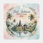 Custom Bali Indonesia Honeymoon Keepsake メタルオーナメント (正面)