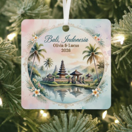 Custom Bali Indonesia Honeymoon Keepsake メタルオーナメント