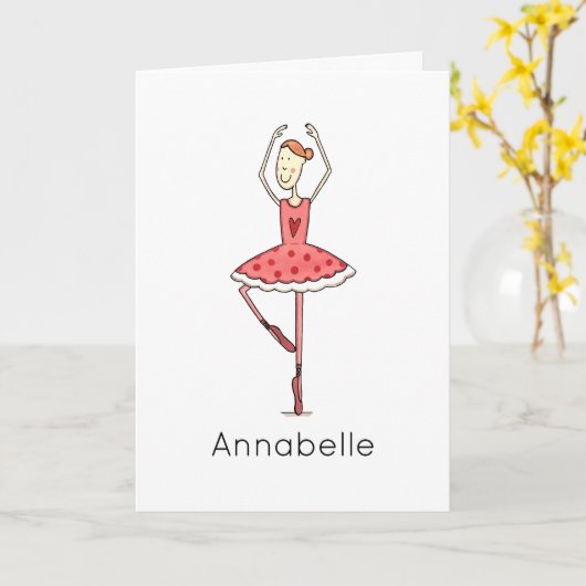 Custom Ballerina Birthday  カード (黄色い花)