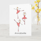 Custom Ballerina Birthday  カード (黄色い花)