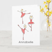 Custom Ballerina Birthday  カード (黄色い花)