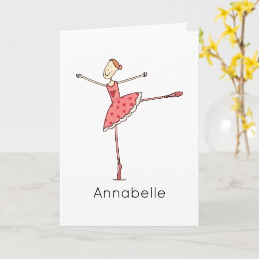 Custom Ballerina Birthday  カード (黄色い花)