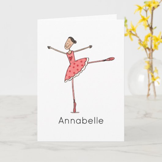 Custom Ballerina Birthday  カード (黄色い花)