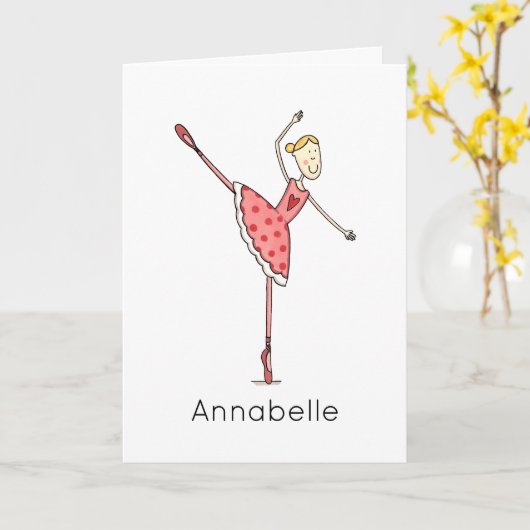Custom Ballerina Birthday  カード (黄色い花)