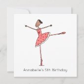 Custom Ballerina Birthday Invitation (正面)