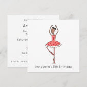 Custom Ballerina Birthday Invitation (正面/裏面)