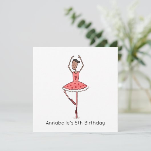 Custom Ballerina Birthday Invitation (スタンド正面)