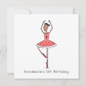 Custom Ballerina Birthday Invitation (正面)