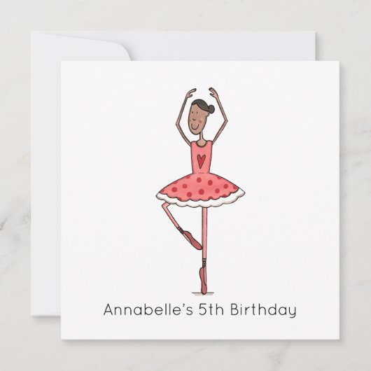 Custom Ballerina Birthday Invitation (正面)