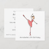 Custom Ballerina Birthday Invitation (正面/裏面)