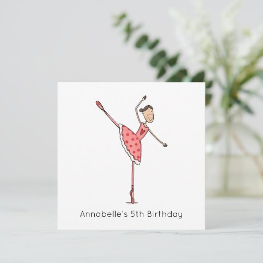 Custom Ballerina Birthday Invitation (スタンド正面)