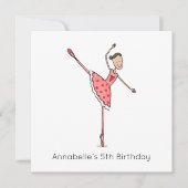 Custom Ballerina Birthday Invitation (正面)