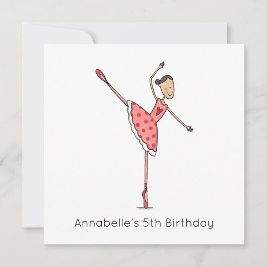 Custom Ballerina Birthday Invitation (正面)