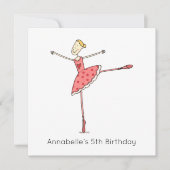 Custom Ballerina Birthday Invitation (正面)