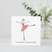 Custom Ballerina Birthday Invitation (スタンド正面)
