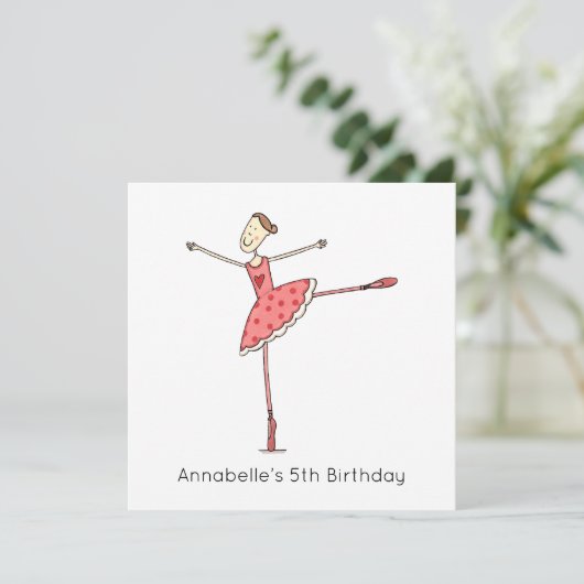 Custom Ballerina Birthday Invitation (スタンド正面)