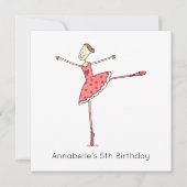 Custom Ballerina Birthday Invitation (正面)