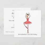 Custom Ballerina Birthday Invitation (正面/裏面)