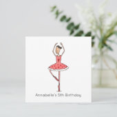 Custom Ballerina Birthday Invitation (スタンド正面)