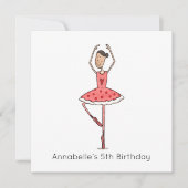 Custom Ballerina Birthday Invitation (正面)