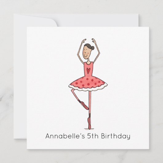 Custom Ballerina Birthday Invitation (正面)