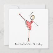 Custom Ballerina Birthday Invitation (正面)