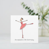 Custom Ballerina Birthday Invitation (スタンド正面)