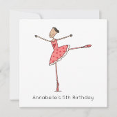 Custom Ballerina Birthday Invitation (正面)