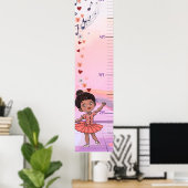 Custom Ballerina Growth Chart for Black Baby Girls ポスター (ホームオフィス)