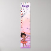 Custom Ballerina Growth Chart for Black Baby Girls ポスター (正面)