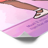 Custom Ballerina Growth Chart for Black Baby Girls ポスター (角)