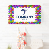 Custom Balloon Border Company Banner Add Your Logo 横断幕 (インサイチュ)