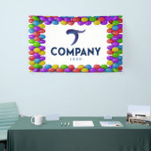 Custom Balloon Border Company Banner Add Your Logo 横断幕 (トレードショー)