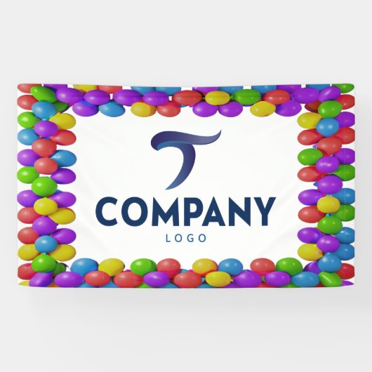 Custom Balloon Border Company Banner Add Your Logo 横断幕 (横)
