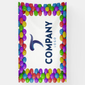 Custom Balloon Border Company Banner Add Your Logo 横断幕 (縦)