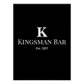 Custom Bar Wall Art with Name & Monogram – Elegant ポスター (正面)