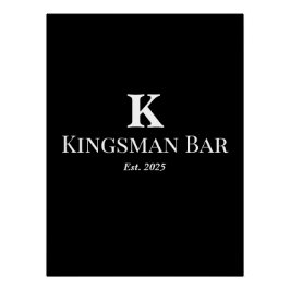 Custom Bar Wall Art with Name & Monogram – Elegant ポスター